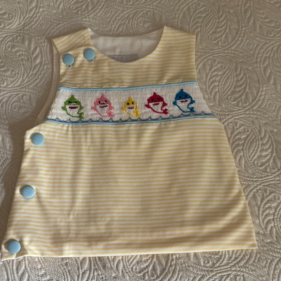 babeeni Other - Babeeni Striped Yellow Kids Top with BabyShark Design, 12M